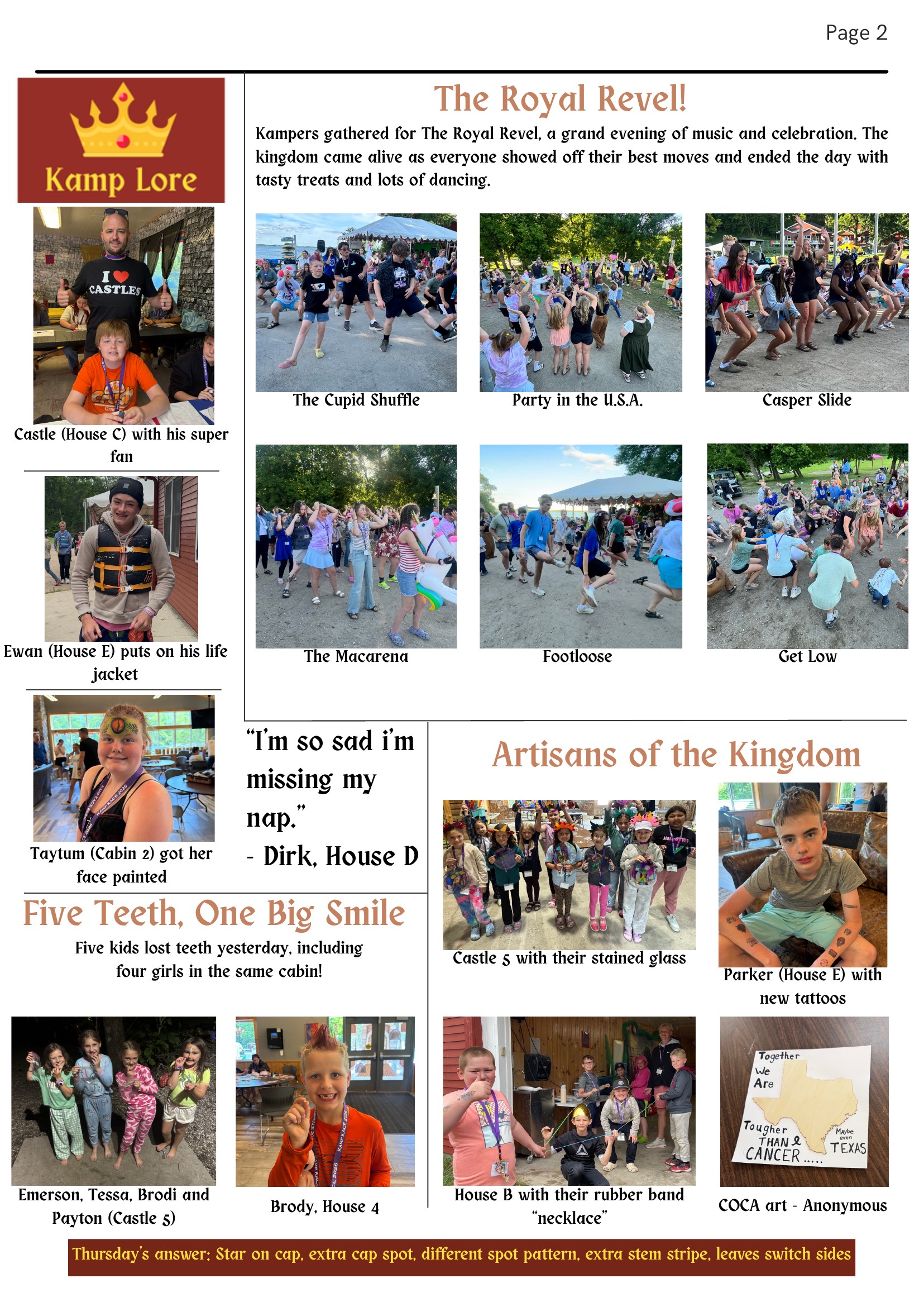 Kamp KACE Summer Newspaper Friday, Page 2