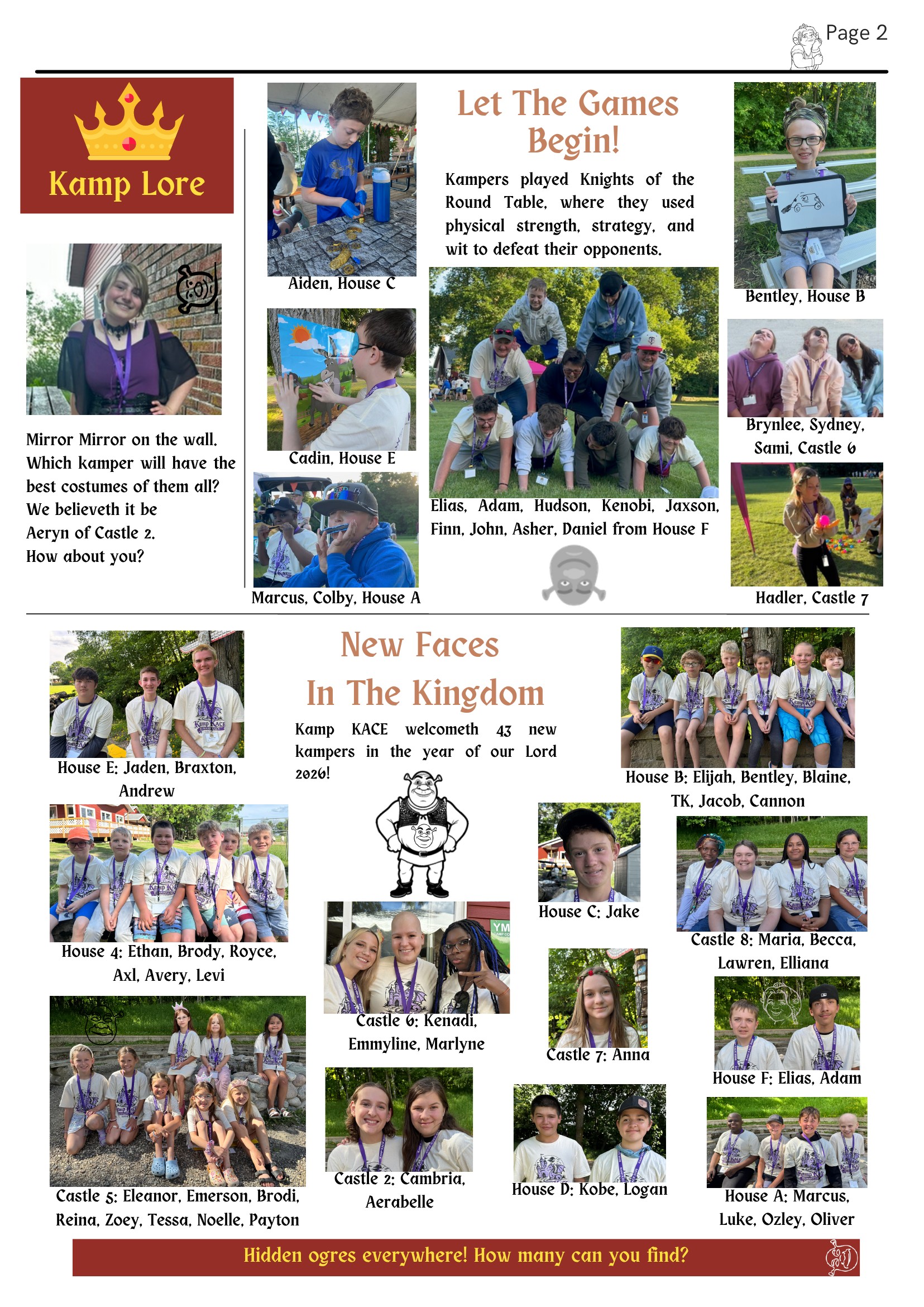 Kamp KACE Summer Newspaper – Monday, Page 2
