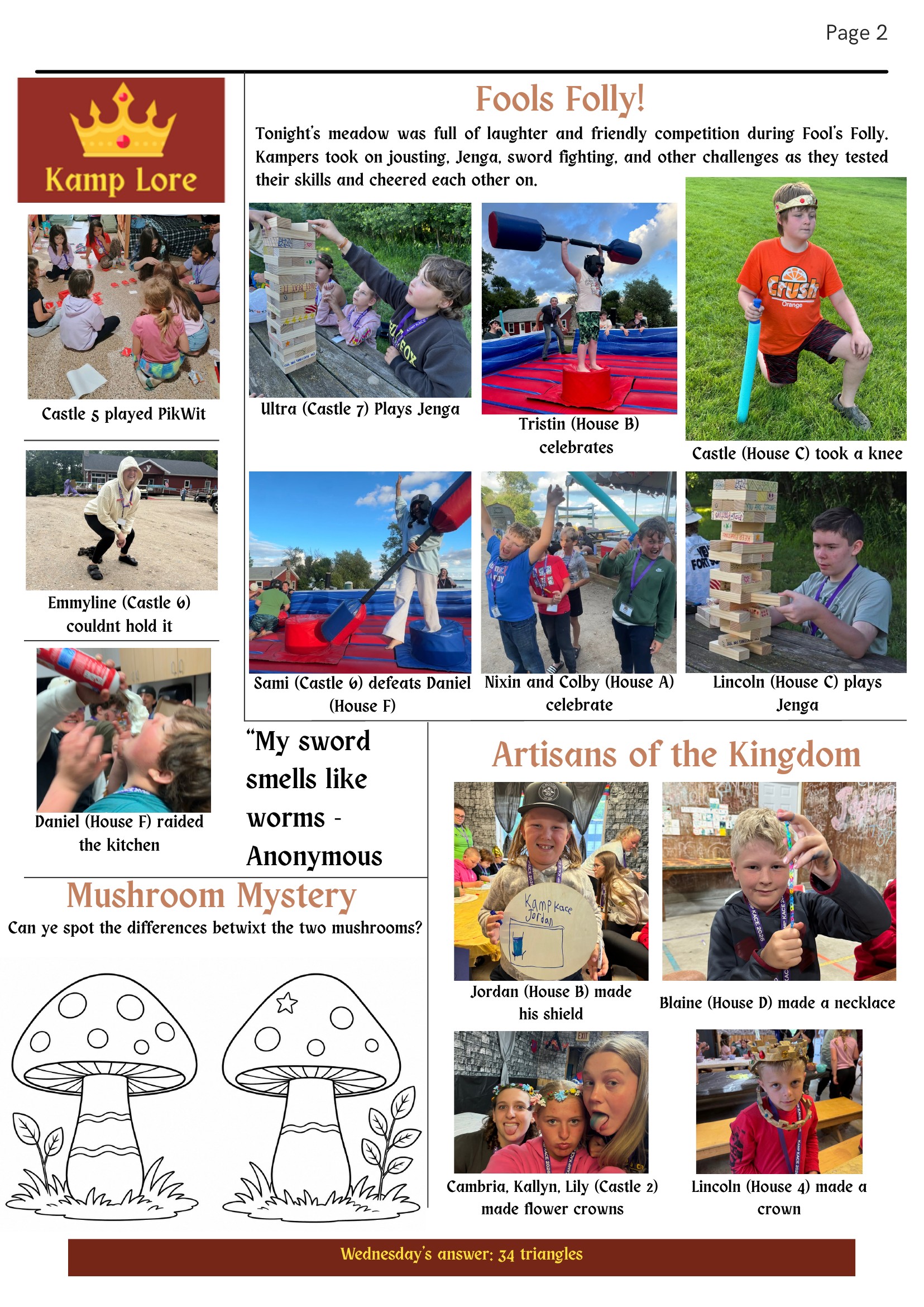 Kamp KACE Summer Newspaper – Thursday, Page 2