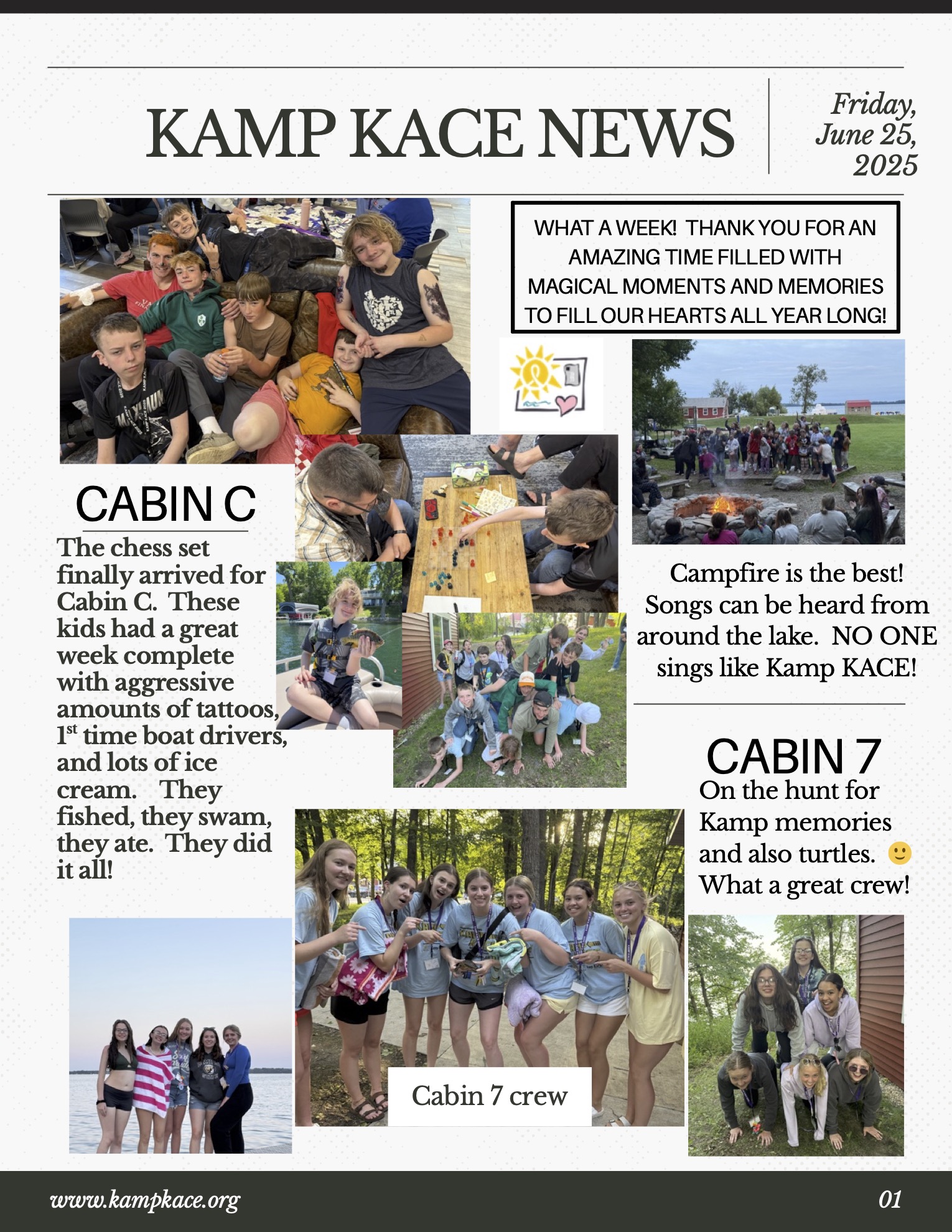 Kamp KACE Summer Newspaper 2025 – Friday, Page 1