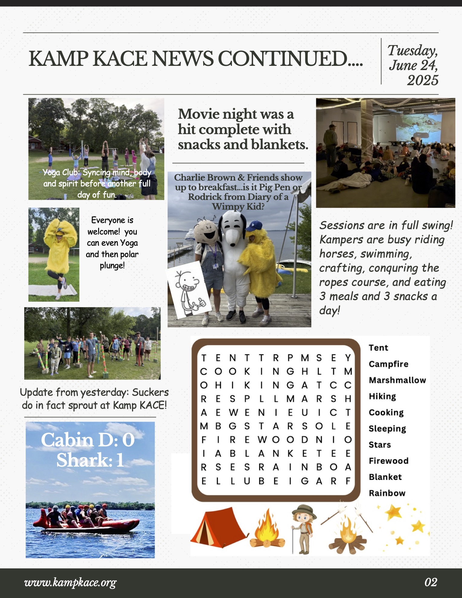 Kamp KACE Summer Newspaper 2025 – Tuesday, Page 2