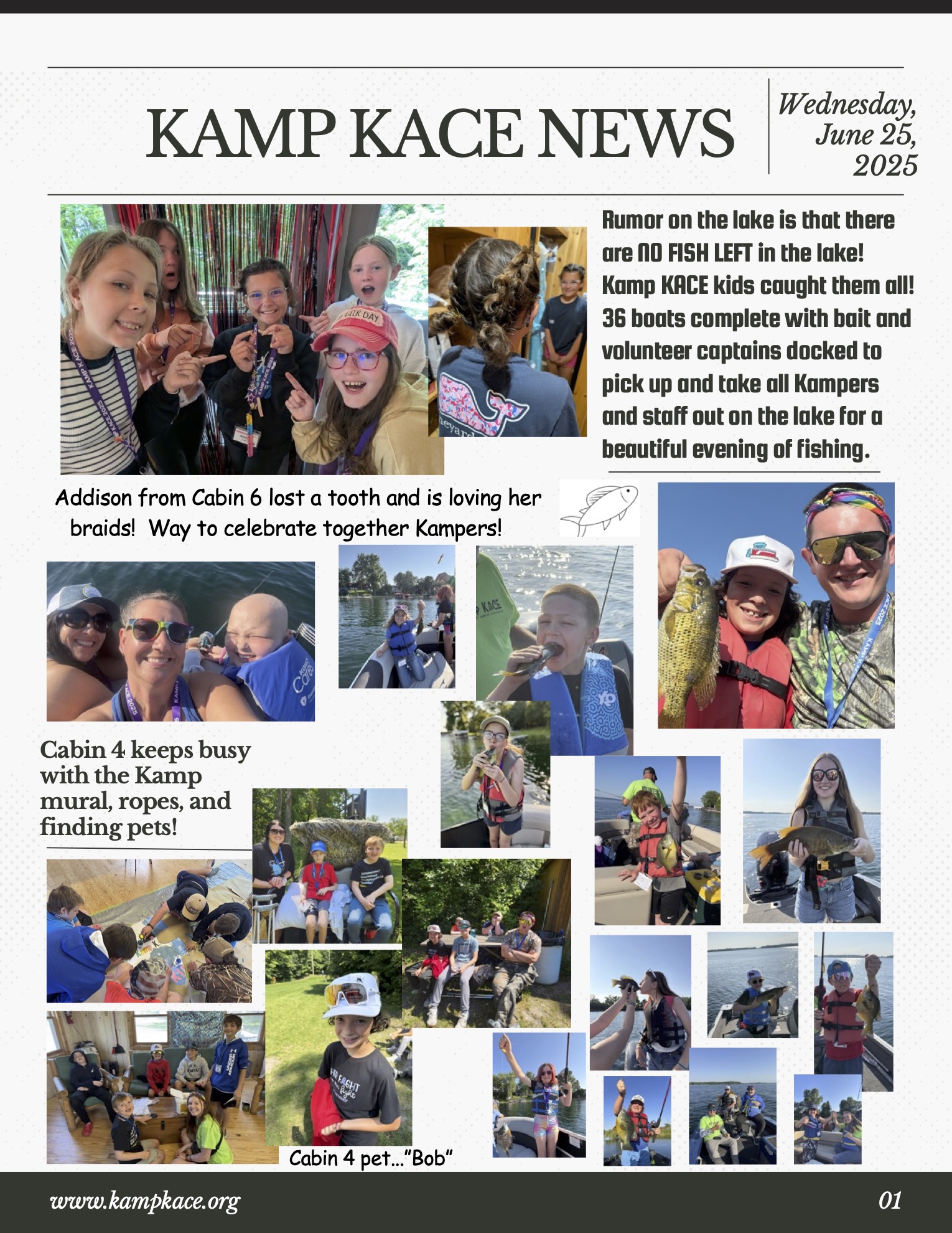 Kamp KACE Summer Newspaper 2025 – Wednesday, Page 1